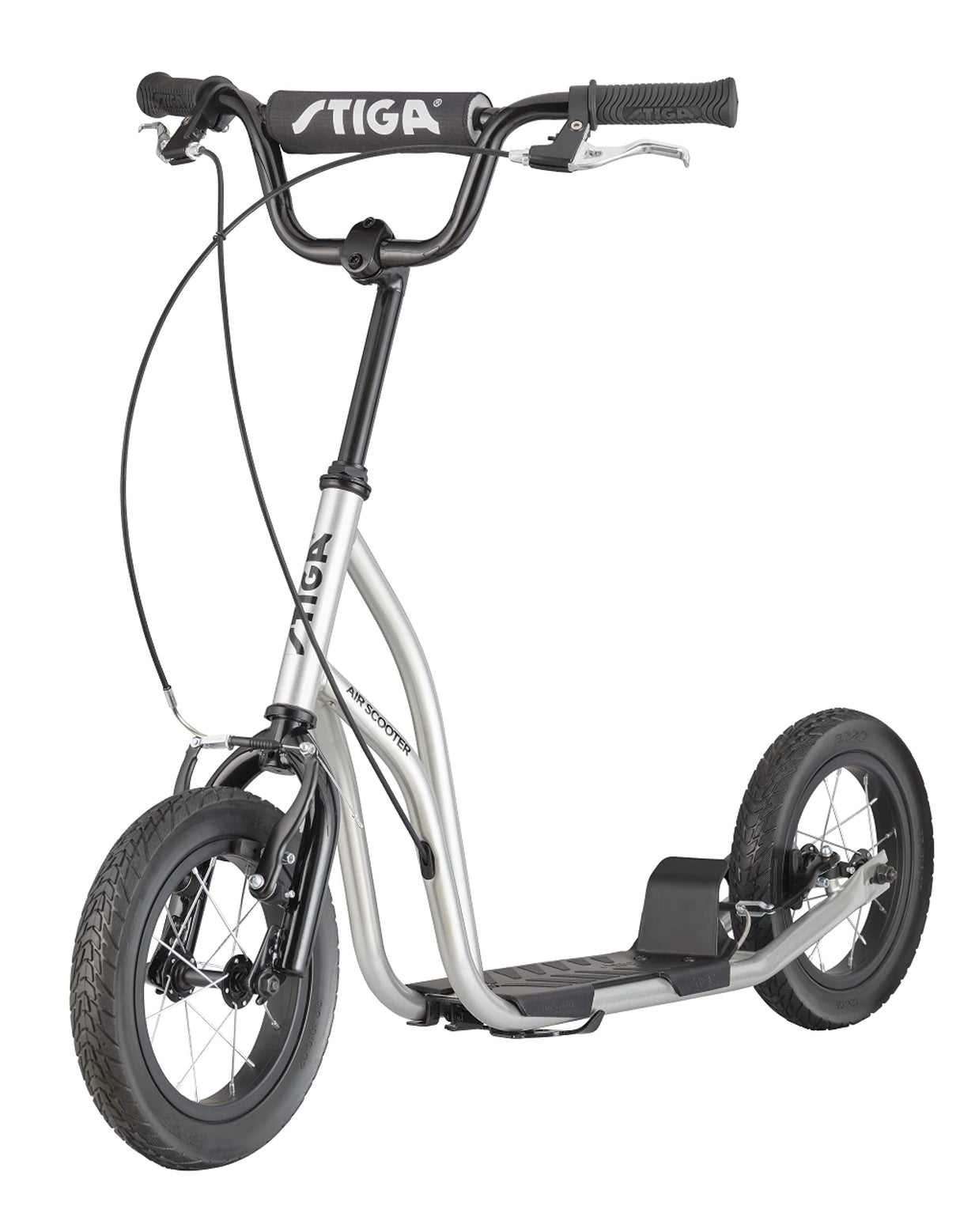 STIGA Patinete Air Scooter - Patinete Freno de Mano, Soporte y Manillar Ajustable en Altura - a Partir de 7 Años - Carga máxima de 100 kg