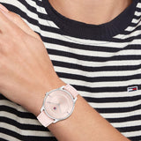 Tommy Hilfiger Reloj Analógico de Cuarzo para Mujer con Correa de Cuero Rosa - 1782527