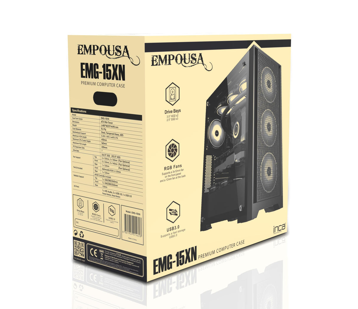 INCA EMPOUSA Premium Computer Case EMG-15XN