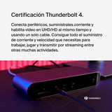 Belkin estación de acoplamiento Thunderbolt 4 Pro, pantalla 8K a 30 Hz, dos pantallas 4K a 60 Hz, 2 puertos Thunderbolt 4, 2 HDMI, suministro PD de 90 W, Docking Station por MacBook Pro, XPS