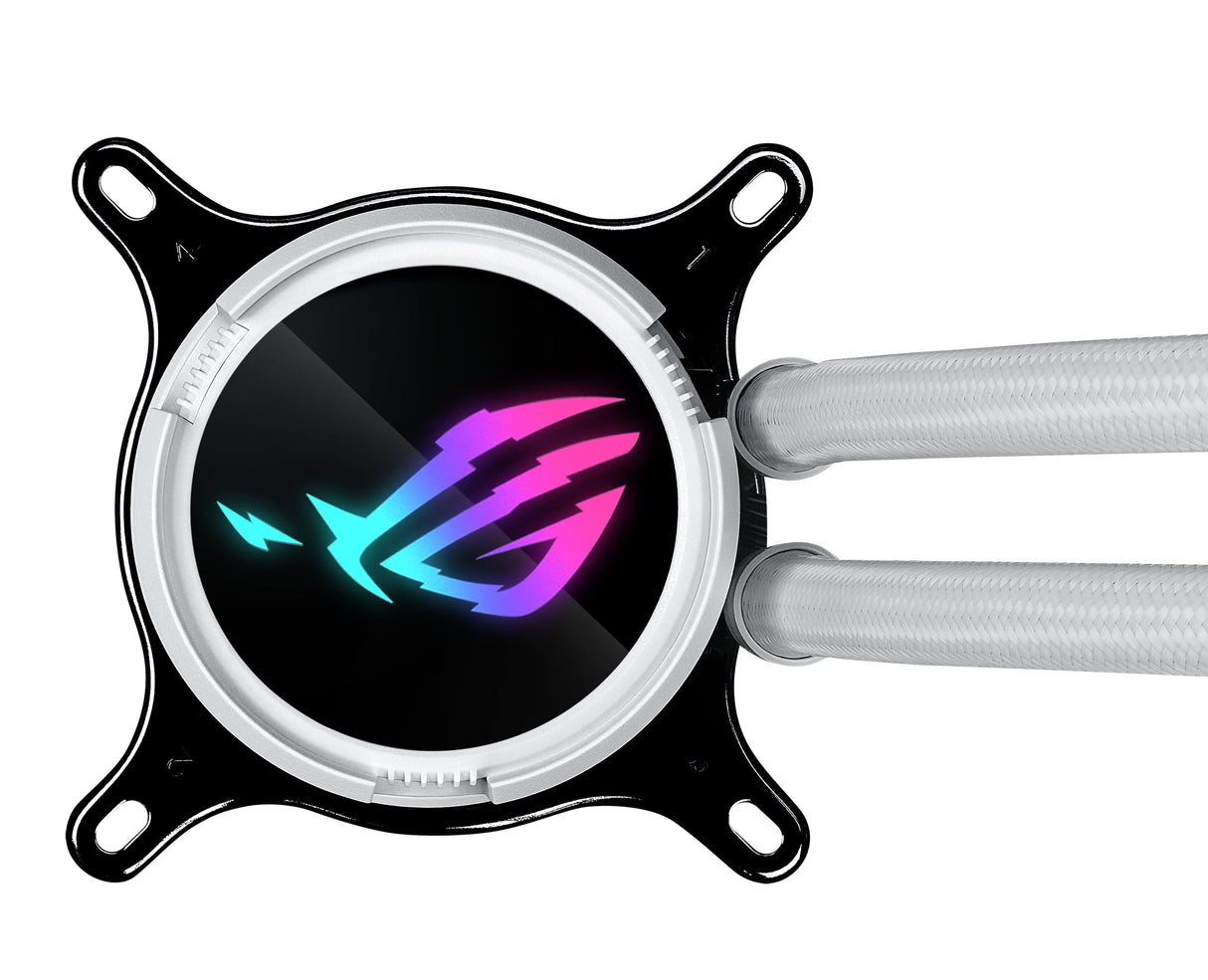 ROG Strix LC III 240 ARGB White Edition - Refrigerador líquido AiO con Bloque de Agua Giratorio 360°, Bomba Gen7 v2 de Asetek, Ventiladores ROG ARGB y Efectos de iluminación Aura Personalizados