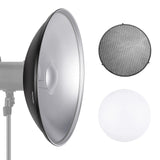 NEEWER Reflector de Montaje Bowens de Metal de 55 cm con difusor Blanco, Rejilla de Panal para luz de Video estroboscópica Compatible con Godox AD600 NEEWER CB60 Q4 Vision 4 S101 Series, NK-NARC22