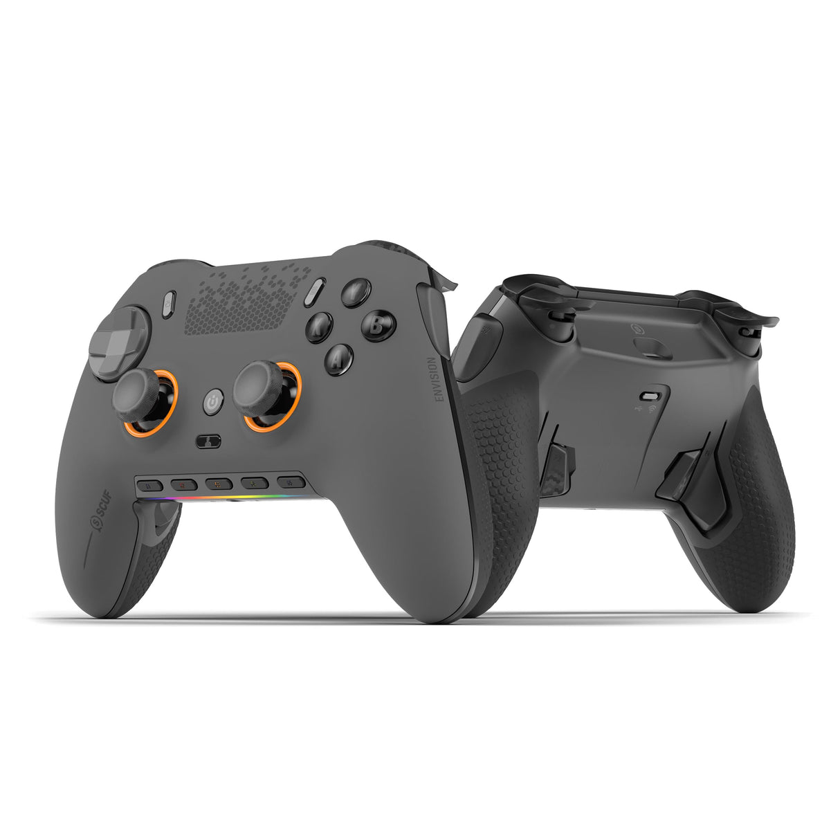 SCUF ENVISION PRO Wireless V1 (2023) Controlador para Juegos de PC - Cinco Teclas G Reasignables - Paletas Traseras Reasignables - Disparadores Instantáneos - Compatible con iCUE - Gris Metalizado