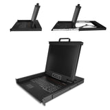 Consola KVM para montaje en rack - KVM de un solo puerto VGA con monitor LCD de 17" para rack de servidor - Cajón KVM universal de 1U con cables y hardware - Soporte USB - 50.000 MTBF (RKCONS1701)