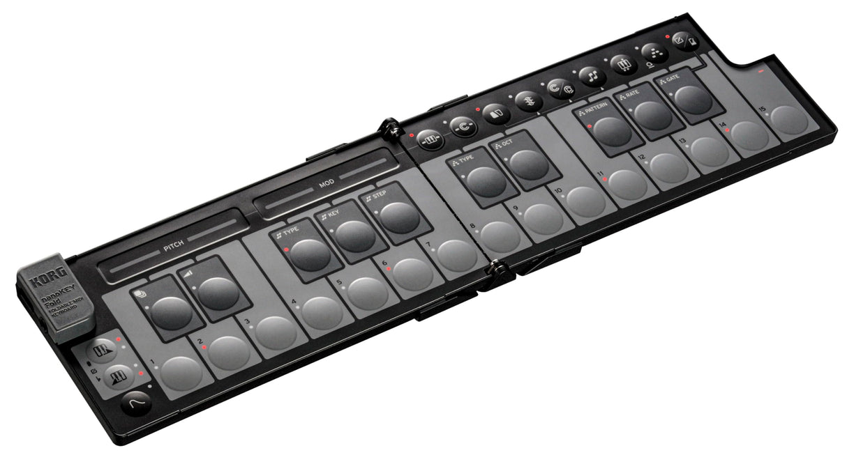 Korg nanoKEY Fold - Controlador de Teclado MIDI Plegable de 25 Teclas con USB-C y TRS-MIDI - Negro