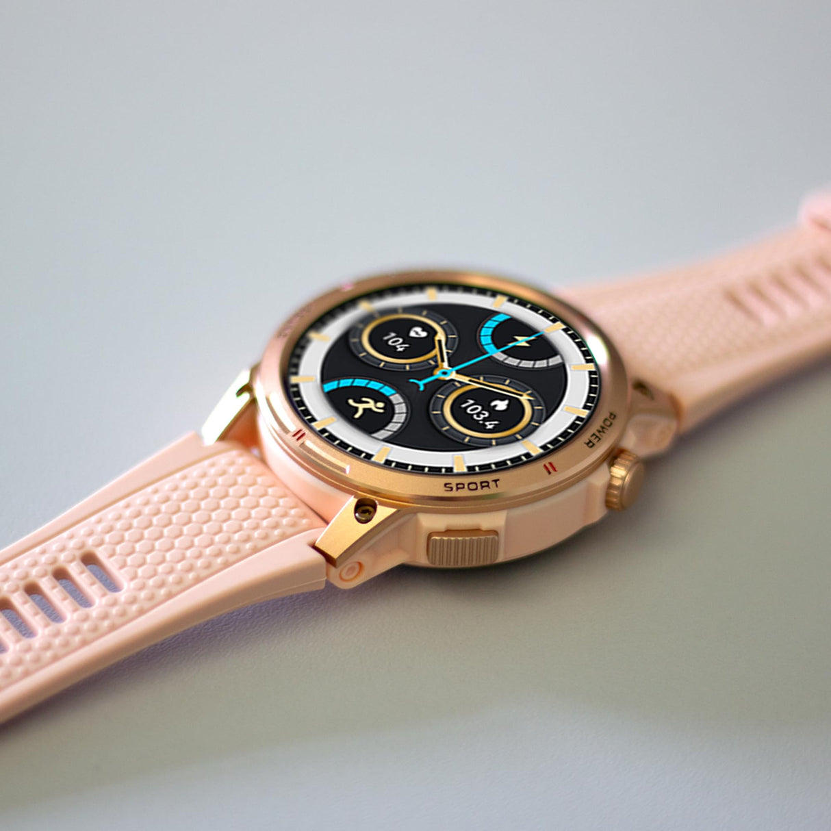 Knauermann Smart 3 (2025) - Reloj Inteligente con función telefónica y función SOS, Pantalla AMOLED BT Bluetooth, apnea del sueño, Correa de Silicona Rosa, 14-24