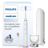Philips Sonicare DiamondClean Smart 9400, cepillo dental eléctrico, con aplicación, sensor de presión, detección de cabezal de cepillado, blanco, modelo HX9917/88, Blanco, 2 Cabezales