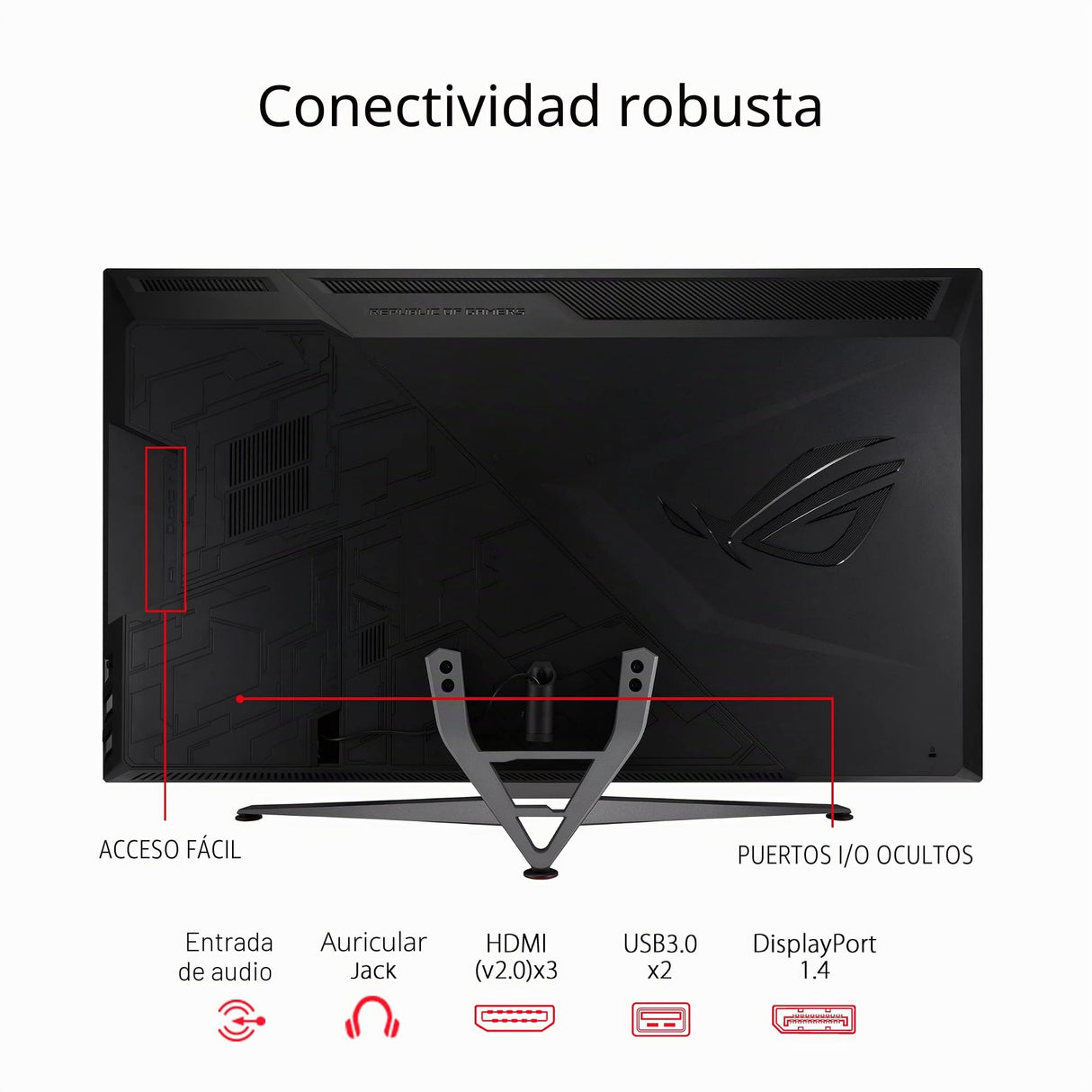 ASUS ROG Strix XG438QR - Monitor Gaming 43", Plano, 4K (3840x2160, VA,16:9, HDMIx3, Display Port, USB 3.0 x2, 120 Hz, 4ms, FreeSync Premium Pro, DisplayHDR 600, Shadow Boost, Altavoces 10W x2), Negro