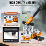 VEVOR Máquina para Fabricar Botones Diámetro de 75 mm Cortador de Círculo de Insignia 28 x 10 x 36 cm de Acero y Aleación de Aluminio Máquina para Hacer Pines Chapas Personalizadas Manual 100 Piezas