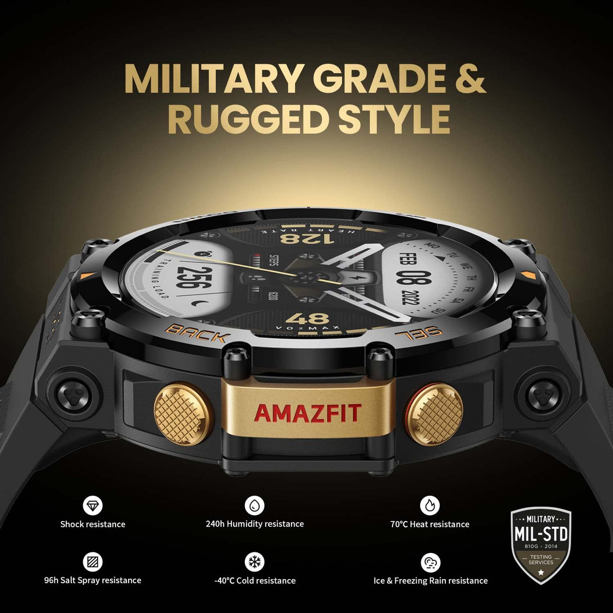 Amazfit T-Rex 2 47mm SmartWatch Reloj Deportivo Premium Multideporte con GPS Navegación en Tiempo Real Ejercicio de Fuerza 150+ Modos Deportivos Frecuencia cardíaca Monitoreo SpO2