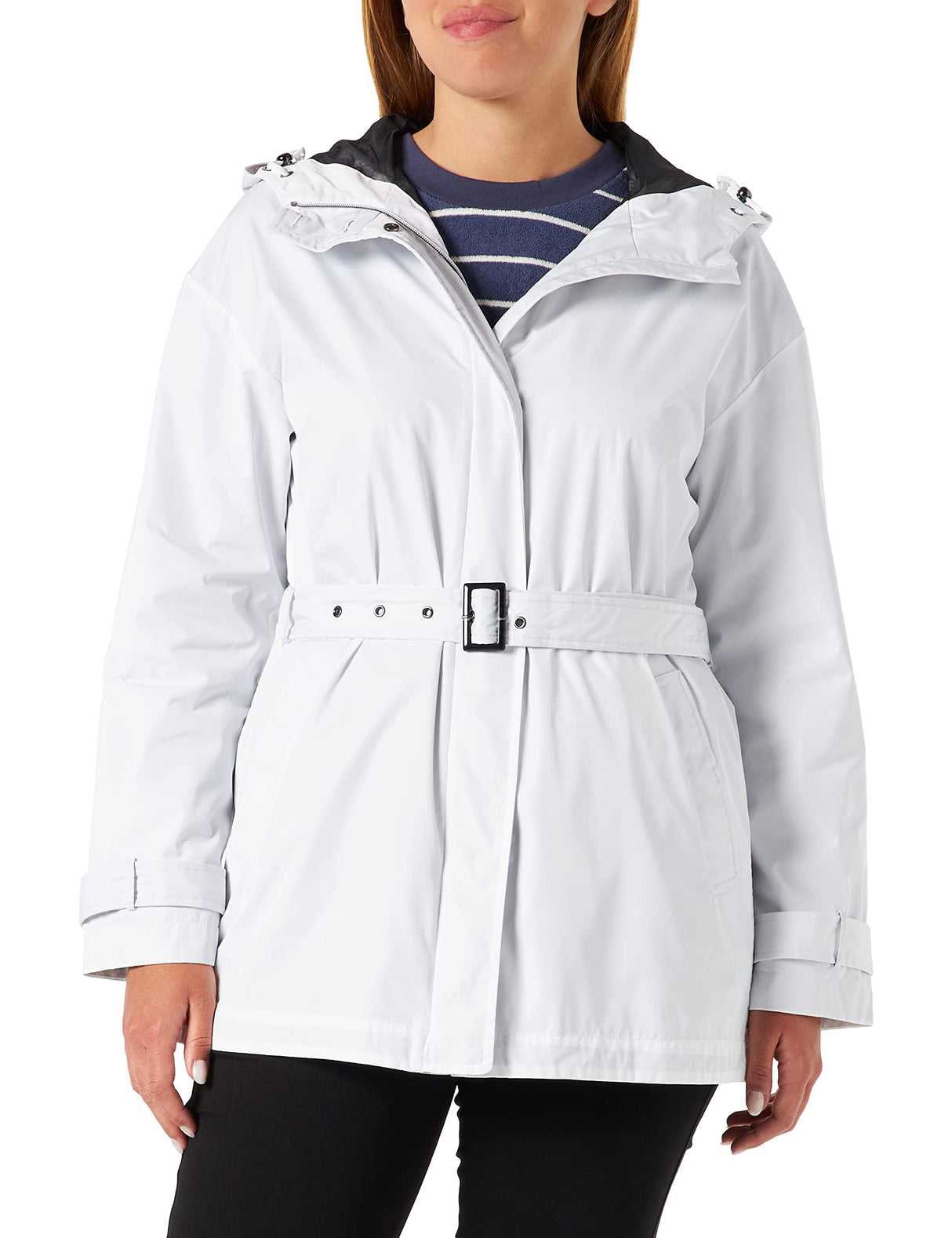 Geox W Delray Chaqueta, Blanco (Brillante), 44 para Mujer