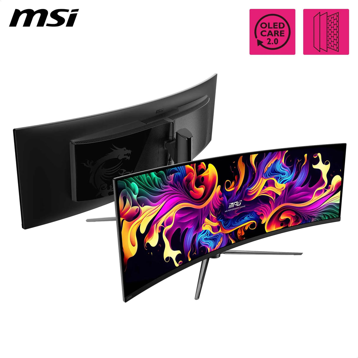 MSI MPG 491CQPX QD-OLED Monitor Curvo Gaming de 49" DQHD, 1800R, 5120 x 1440 Quantum Dot OLED Panel, 240Hz/0.03ms, 99% DCI-P3, Display HDR True Black 400, KVM, Negro