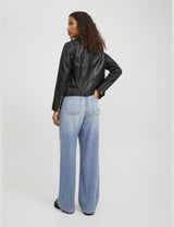 JJXX JACK&JONES JXCALVIN Leather Biker JKT Noos Chaqueta de Cuero, Black, XS De Las Mujeres