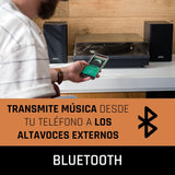 Lenco LS-300 - Giradiscos Hi-Fi con Bluetooth - Con altavoces externos 2 x 10 W RMS - Transmisión por correa - Apagado automático - Carcasa MDF - Negro