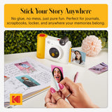 KODAK Smile+ Cámara Digital instantánea 2-en-1 y Impresora Bluetooth - 10MP, Lente giratoria con Efectos, Fotos Adhesivas Zink 2x3”, Imprime Desde App en Dispositivos Inteligentes - Blanco