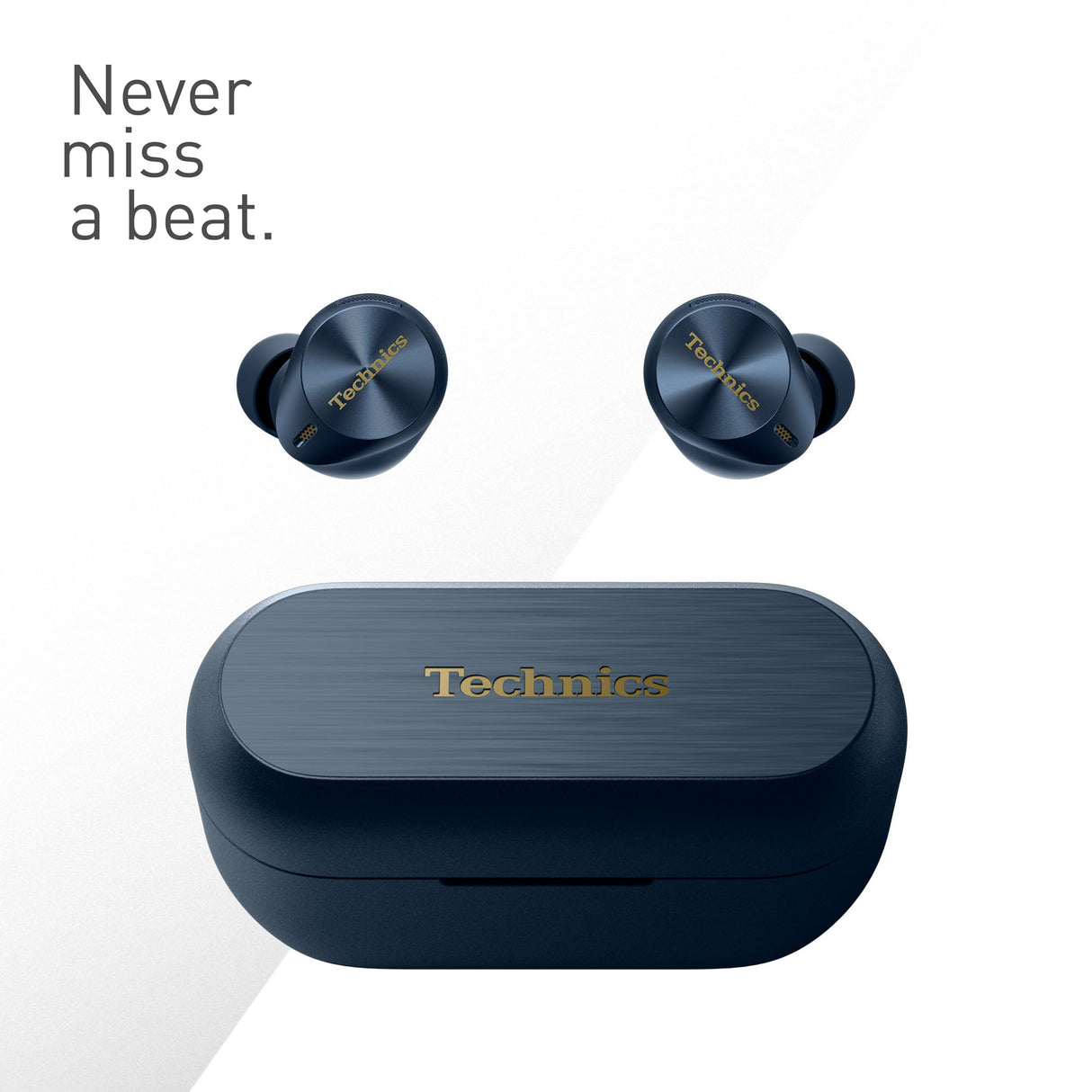 Technics EAH-AZ80E-A Auriculares inalámbricos con cancelación de Ruido, Bluetooth, Auriculares intrauditivos con micrófono, Ajuste Personalizable, hasta 7 Horas de reproducción, Azul Medianoche
