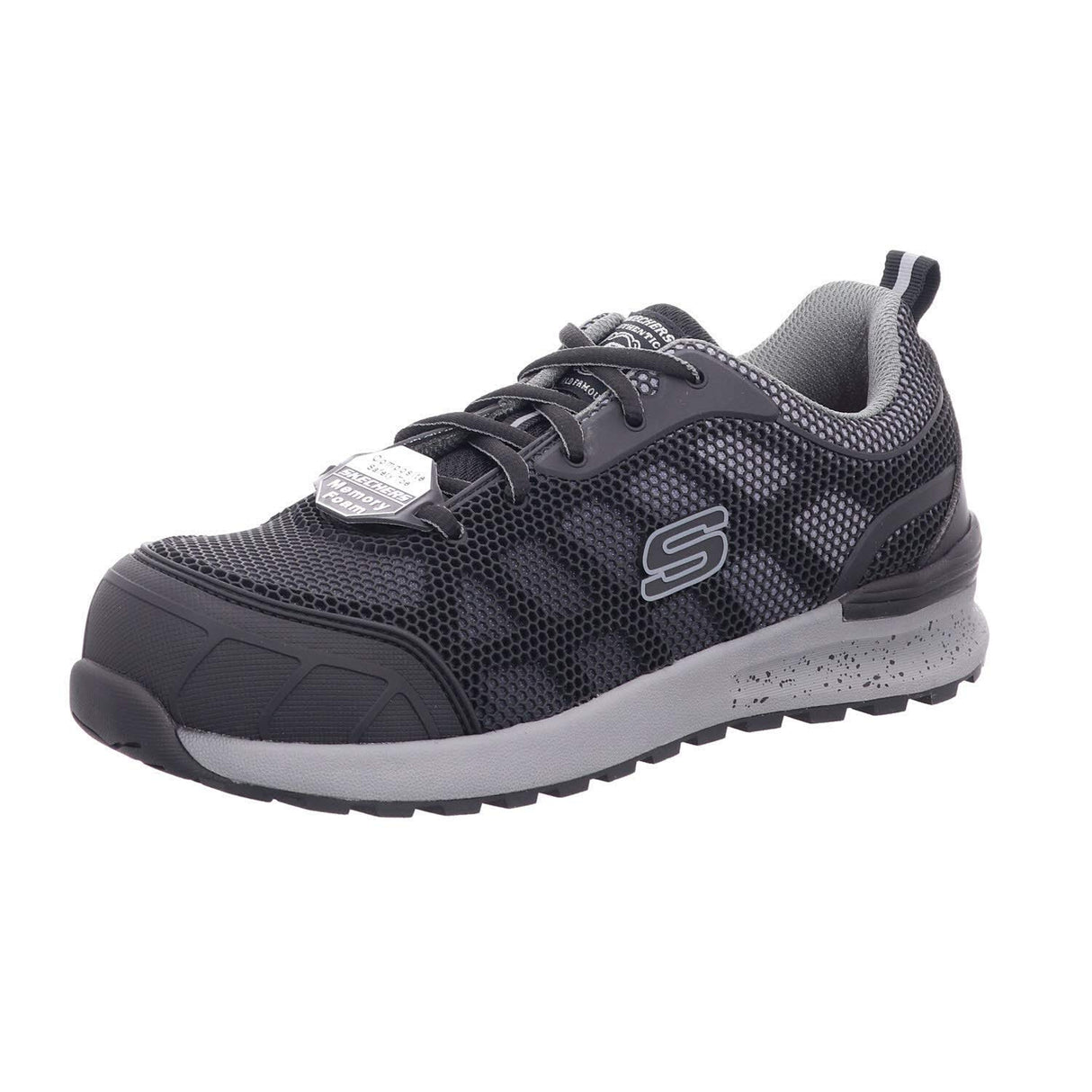 Skechers Bulklin Lyndale, Zapatos de Trabajo Mujer, Negro (Black Textile/Synthetic W/Gray Trim), 39 EU