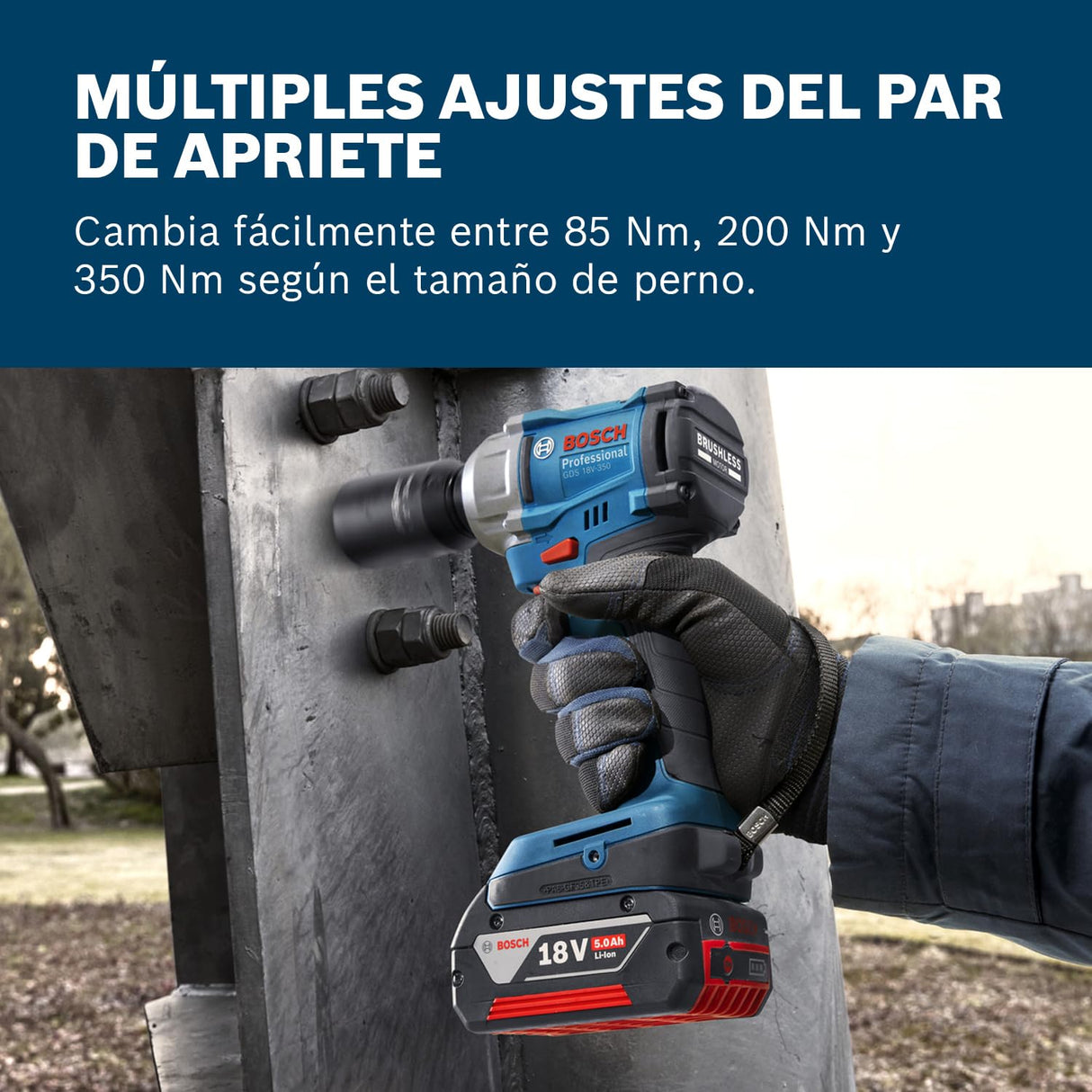 Bosch Professional 18V System llave de impacto a batería GDS 18V-350 (incl. L-BOXX)