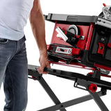 Original Einhell Bastidor inferior de sierra E-Stand TSS (bastidor inferior para sierras circulares de mesa, plegable, asa de transporte, ruedas, construcción de acero robusta, colocación estable)