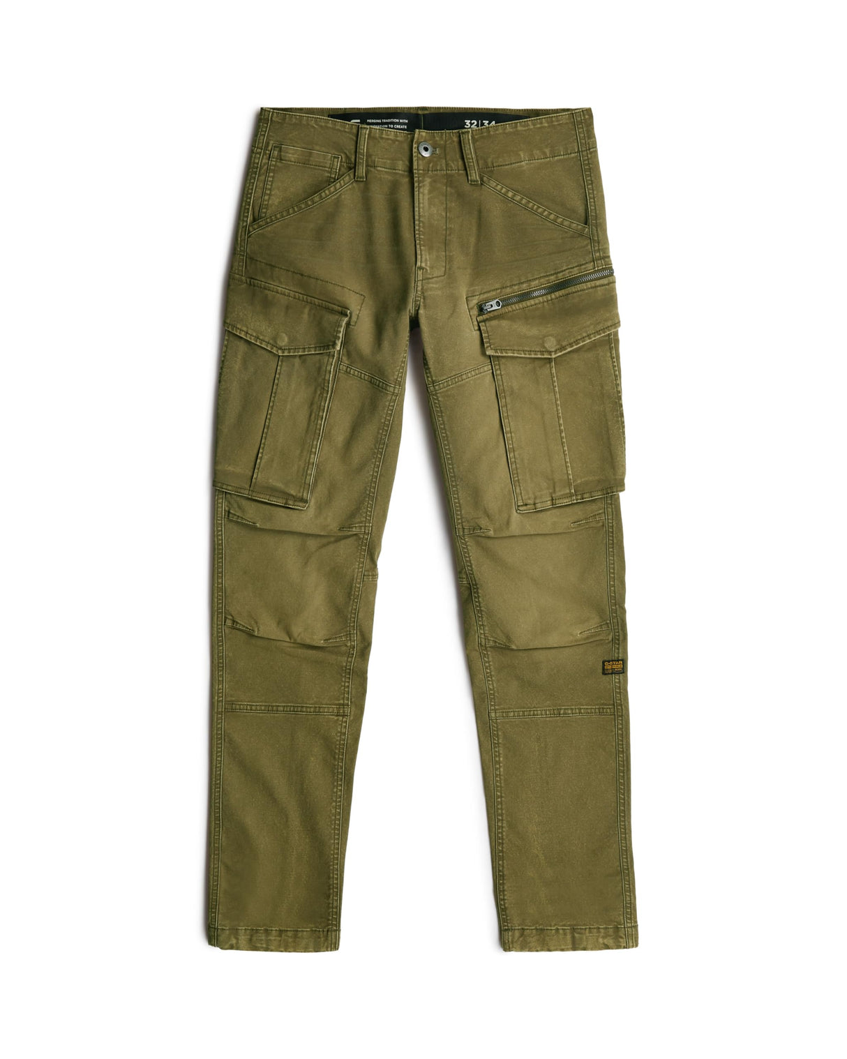 G-STAR Hombres Rovic Zip 3D Regular Tapered Pants, Verde Vintage Dust Dark Olive D02190-e172-h516, 34W / 34L