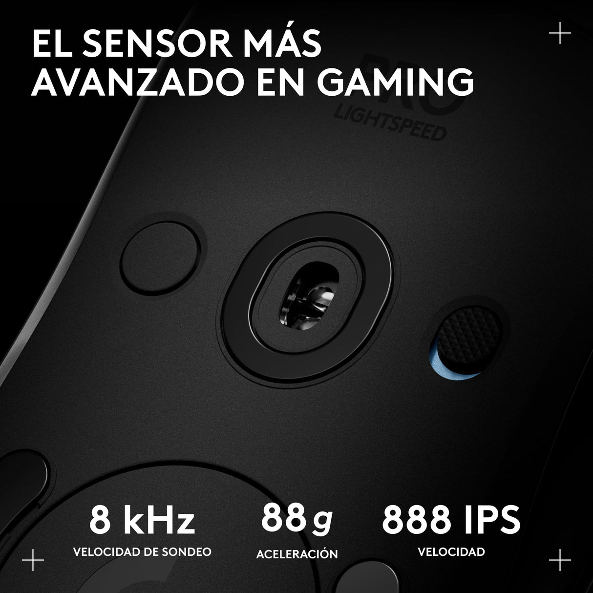 Logitech G PRO 2 LIGHTSPEED,ratón inalámbrico para gaming, para diestros o zurdos con hasta 4 botones laterales magnéticos personalizables y conmutables,sensor de 44 000 DPI,carga USB-C, PC/Mac-Negro