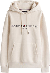 Tommy Hilfiger Sudadera Hombre Tommy Logo con capucha, Beige (Heathered Oatmilk), M