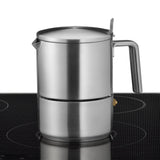 WMF Kult - Cafetera Italiana de 300 ml para 6 tazas, acero inoxidable Cromargan mate, inducción, apta para lavavajillas