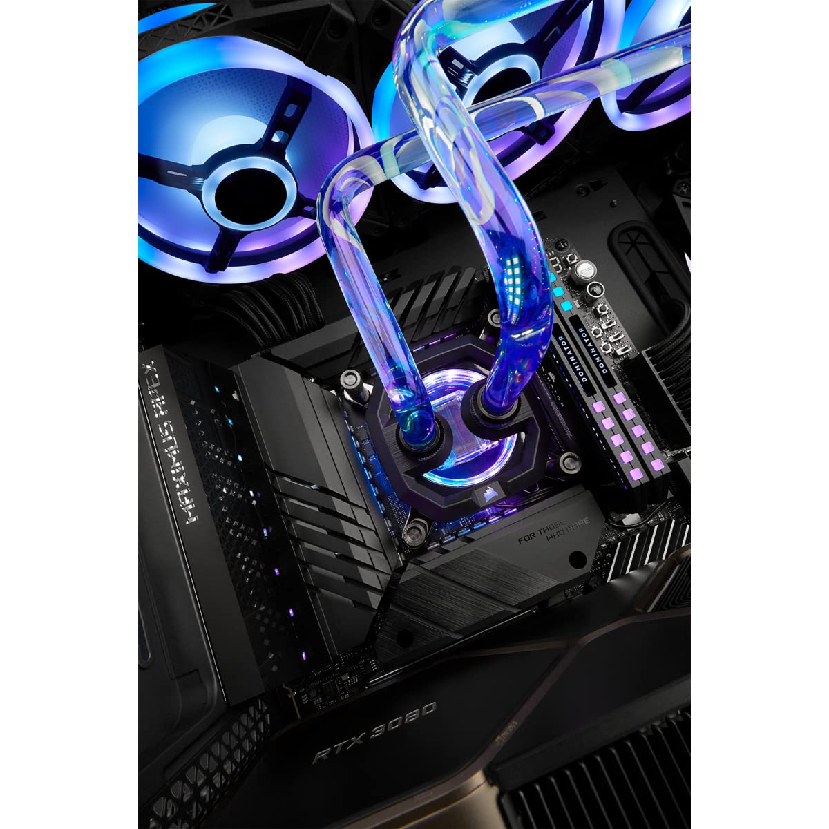 Corsair Hydro X Series iCUE XH305i RGB PRO Kit de Refrigeración Personalizada (Circuito Refrigeración para CPU, Bloque de Refrigeración Líquida CPU, Pack Bomba/Depósito D5, 3 Ventiladores RGB) Blanco