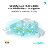 TP-Link Deco X20 (3-Pack) - Sistema WiFi 6 Mesh, AX1800 Doble hasta 540 m2, 2xPuertos Gigabit, MU-MIMO, OFDMA, Seguridad WPA3, Modo Router/Punto Acceso