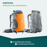 Mantona Mochila para Camera elementsPro 40 - con compartimentos internos ajustables, mucho espacio de almacenamiento para cámara y accesorios, computadora portátil, incl. cubierta de lluvia