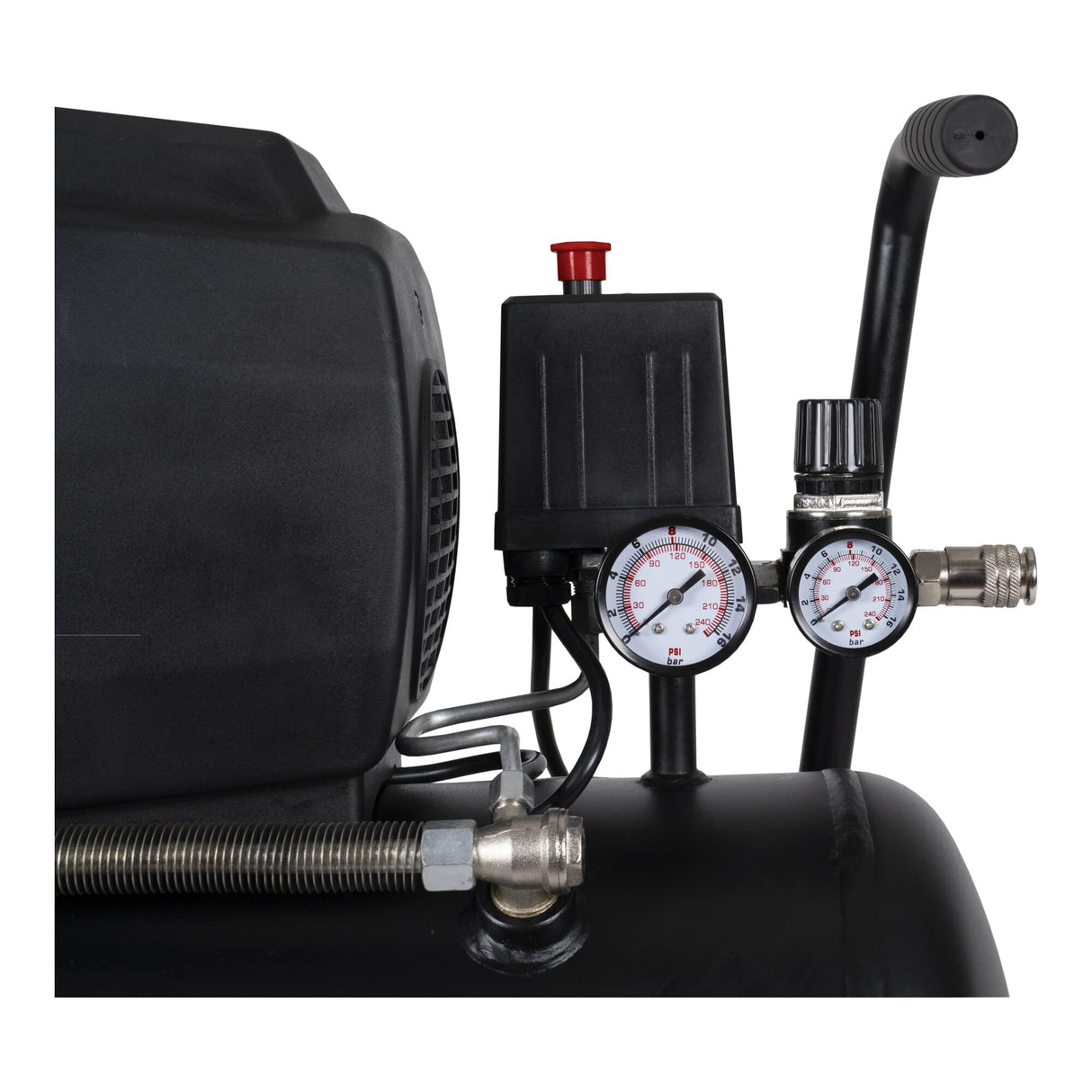 STIER Compresor LKT 240-8-24, 1100 W, presión máxima 8 bar, depósito de 24 litros, 21 kg, adecuado para aplicaciones por ejemplo con pistolas de soplado, pistolas de pintura, pistolas de remaches