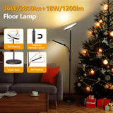 Lámpara de Pie LED Regulable de 42 W, Lamparas de Pie Para Salon Superbrillante de 4000 LM Para Sala de Estar Con Luz de Lectura, Atenuación Continua de 2700K-6500K, Control Remoto y Control Táctil