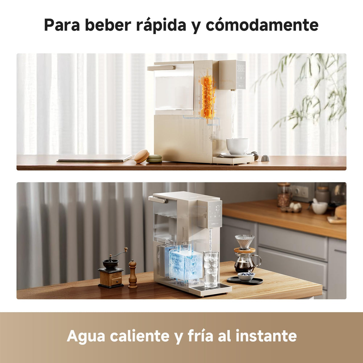 Dreame C10 Dispensador de Agua Caliente y Fría Instantáneo para Encimera, Agua Purificada, Temperatura y Volumen Ajustables, Sin Instalación, Esterilización UV, Filtración Multicapa, 2,7L