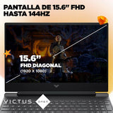 HP Victus 15-fa2002ns - Ordenador portátil Gaming de 15.6" FHD (Intel Core i5-13420H, 16GB RAM, 512GB SSD, NVIDIA GeForce RTX 3050, FreeDOS) Black- Teclado QWERTY Español