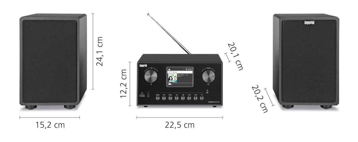 Imperial DABMAN i310 CD DAB+/FM/Internet - Sistema HiFi con reproductor de CD