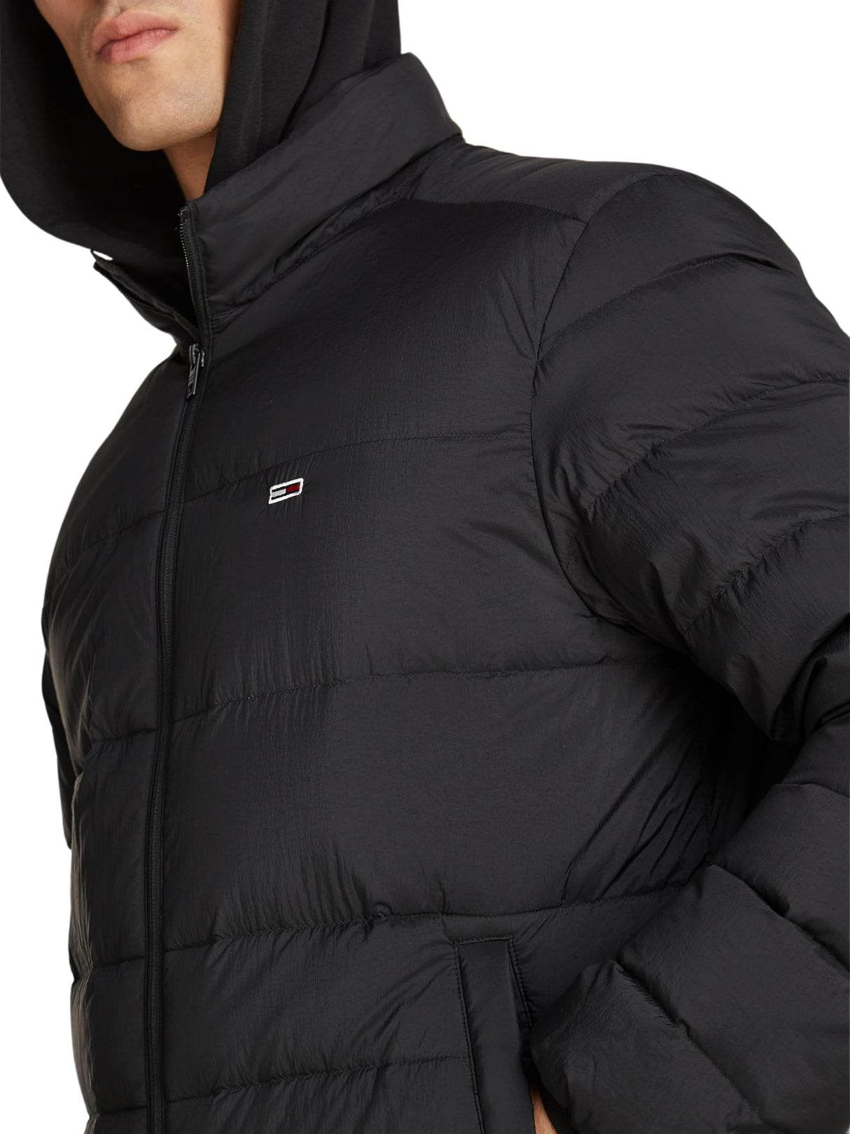 Tommy Jeans Cazadora Acolchada Hombre Packable Down Jacket con Cremallera, Negro (Black), M