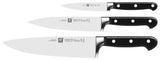 ZWILLING Juego de cuchillos, 3 piezas, cuchillo para manteca de cerdo, para carne, de chef, Mango especial de acero inoxidable/plástico, Professional S