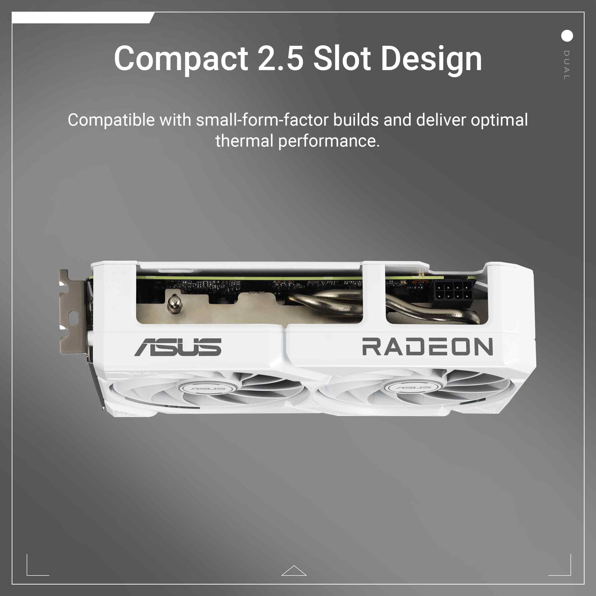 ASUS Dual Radeon RX 9060 XT 16 GB GDDR6 White Edition - Tarjeta gráfica (PCIe 5.0, HDMI 2.1b, DisplayPort 2.1a, diseño de 2,5 Ranuras, Ventilador Axial-Tech, tecnología 0dB)