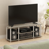 Furinno Soportes de TV de entretenimiento de 3 niveles Roble/Blanco