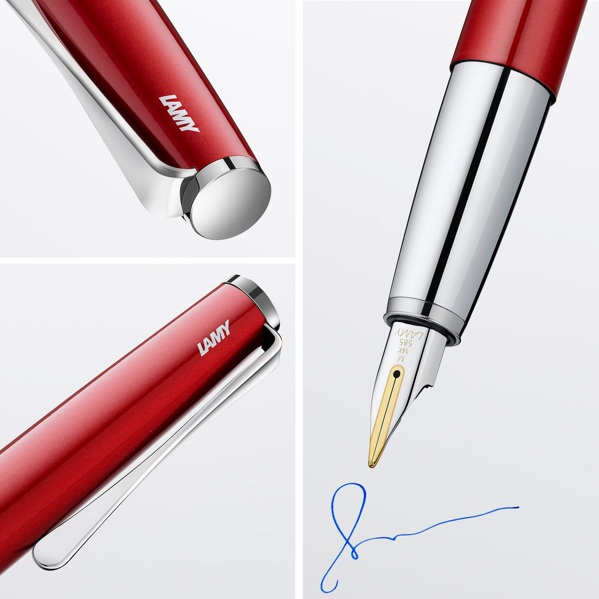 Lamy studio pianored pluma- cuerpo metálico elegante - plumín de oro de 14 quilates, parcialmente platinado en EF - cartucho de tinta T 10 blue incl.