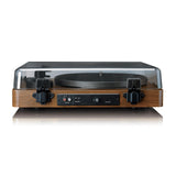 Lenco LBTA-165WD Tocadiscos totalmente automático - Bluetooth 5.3 - Carcasa de madera - Platos de metal y pastilla AT3600L - Arranque automático y retorno automático - 2 velocidades (33/45 rpm) -