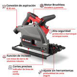 Einhell Professional Sierra de incisión con batería TP-PS 18/165 Li BL-Solo Power X-Change (18V, Ø 165 mm, hoja de sierra, Brushless, profundidad de corte 56 mm, ajuste sin herramientas, sin batería)