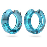 Swarovski Pendientes de Aro Lucent, Cristal Azul, Completamente Tallado con un Sutil Clip de Aluminio, de la Colección Lucent