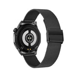 Knauermann VALDUS Pro 3 Fan Edition Redondo (2025) Negro, Reloj Sanitario, Reloj Inteligente con función telefónica, ECG Plus HRV y función SOS, BT Bluetooth, apnea del sueño, Milanés, Negro, 14-24,