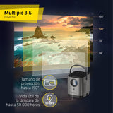 OVERMAX Multipic 3.6 Proyector, proyector portátil de hasta 150", Home Cinema HD 720p, 3500 lúmenes, WiFi, relación de Aspecto: 16:9, 4:3, 2 Altavoces estéreo, HDMI, USB, AV, Salida DE Audio, IR