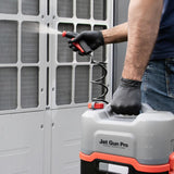 ERRECOM Kit Limpieza Completa Aire Acondicionado: JET GUN PRO+ Hidrolimpiadora Portátil, Clima-Net 1L Limpiador Unidad Interna/Externa, A/C Tabs Pastillas, Cover Protección Paredes Wally, Guantes