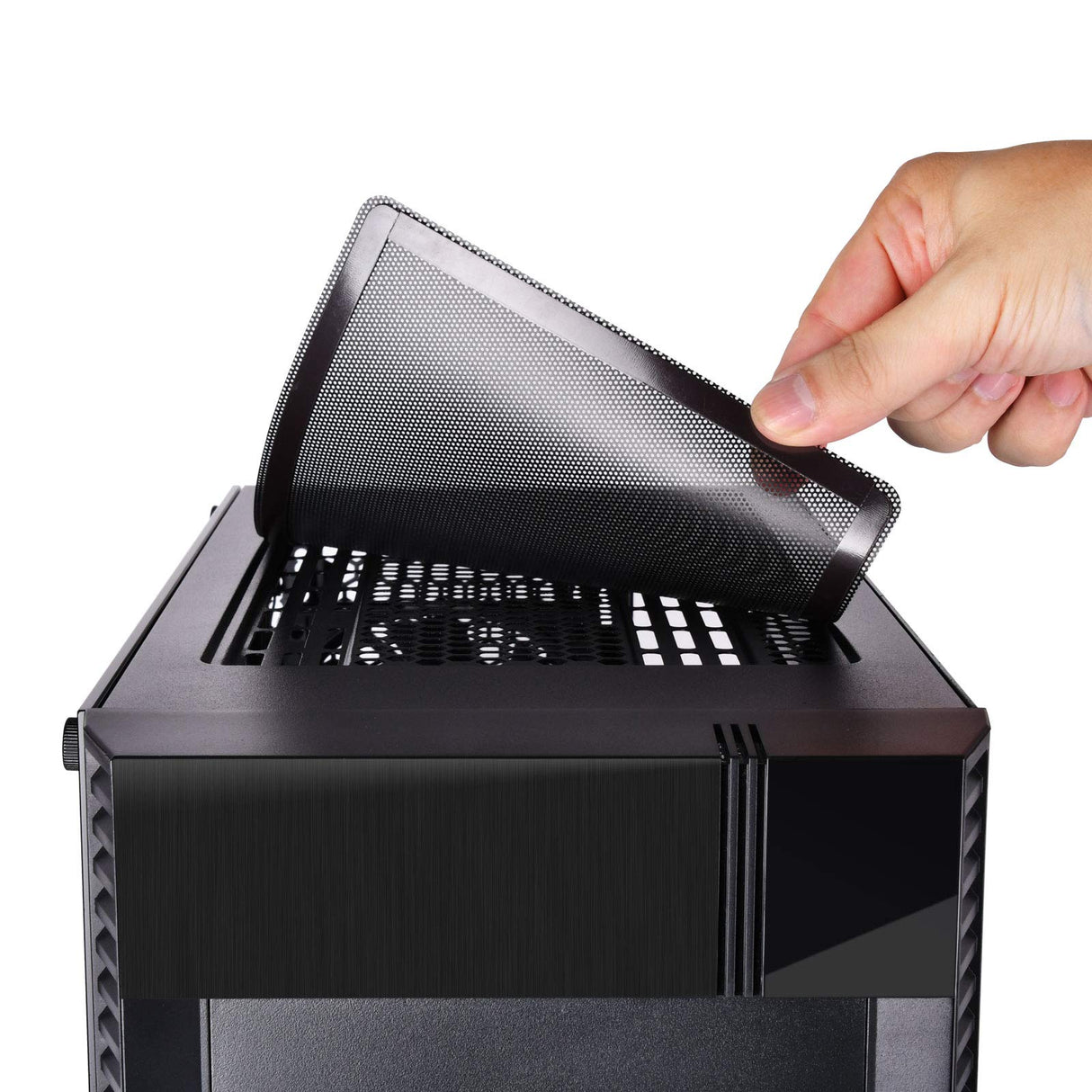 Silverstone SST-PS14B-E - Caja de Torre ATX de Precision, Panel Lateral de Vidrio Templado Ahumado, Negro
