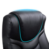 SONGMICS Silla de Oficina, Silla de Escritorio, Altura Ajustable, Ergonómica, Tapizada en PU, Carga de 150 kg, Negro OBG21B