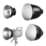 NEEWER 7" Estándar/10 Mediano/11 Profundo Enfoque Reflector Set, 55°/65°/45° Pantalla Lámpara Difusora Reflectora Bowens Montaje Compatible con Godox Compatible con Aputure NEEWER Flash Strobe, FR18