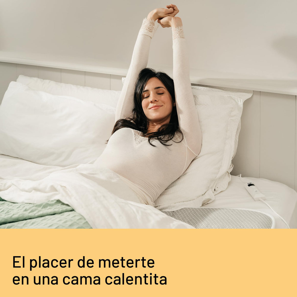 DAGA Calientacamas Doble, Sueño Cálido en tejido hipoalergénico acolchado, sistema de seguridad, 2 Niveles de Temperatura, Ahorro de consumo energético, Certificado OEKO-TEX,150x137 cm